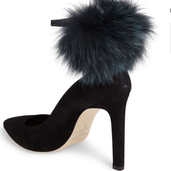 JIMMY CHOO Suede PomPom Heels - Picture 3 of 7